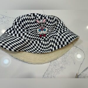 Disney Parks Alice in Wonderland White Rabbit checkered bucket hat - NWT